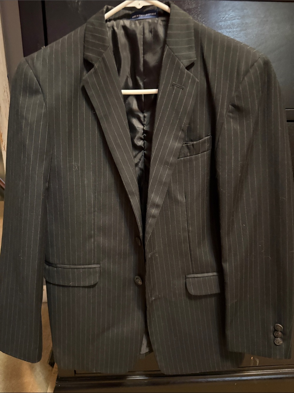 Boys Black Pinstripe Suit Jacket - Classic Tailored Look